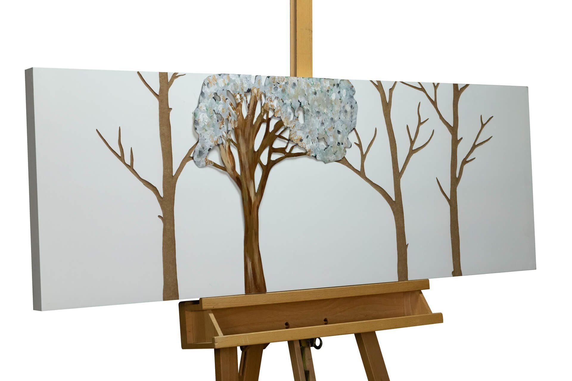 KUNSTLOFT Holzbild Ewiger Frühling aus handgefertiges 120x40 Wandbild Holz cm