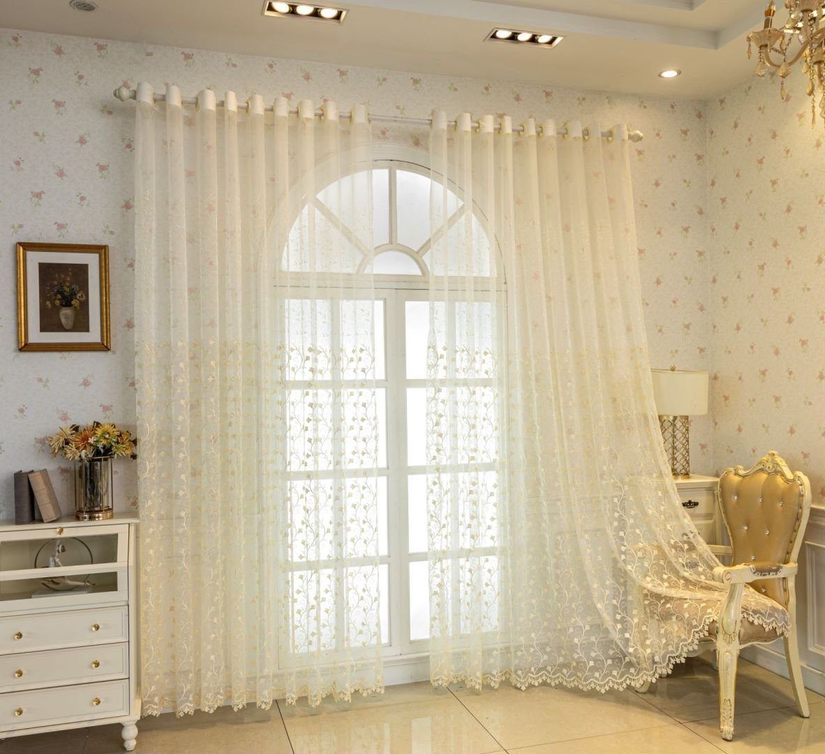 BYSURE Gardine, Ösen, transparent, Ginkgoblätter Vorhänge günstig online kaufen