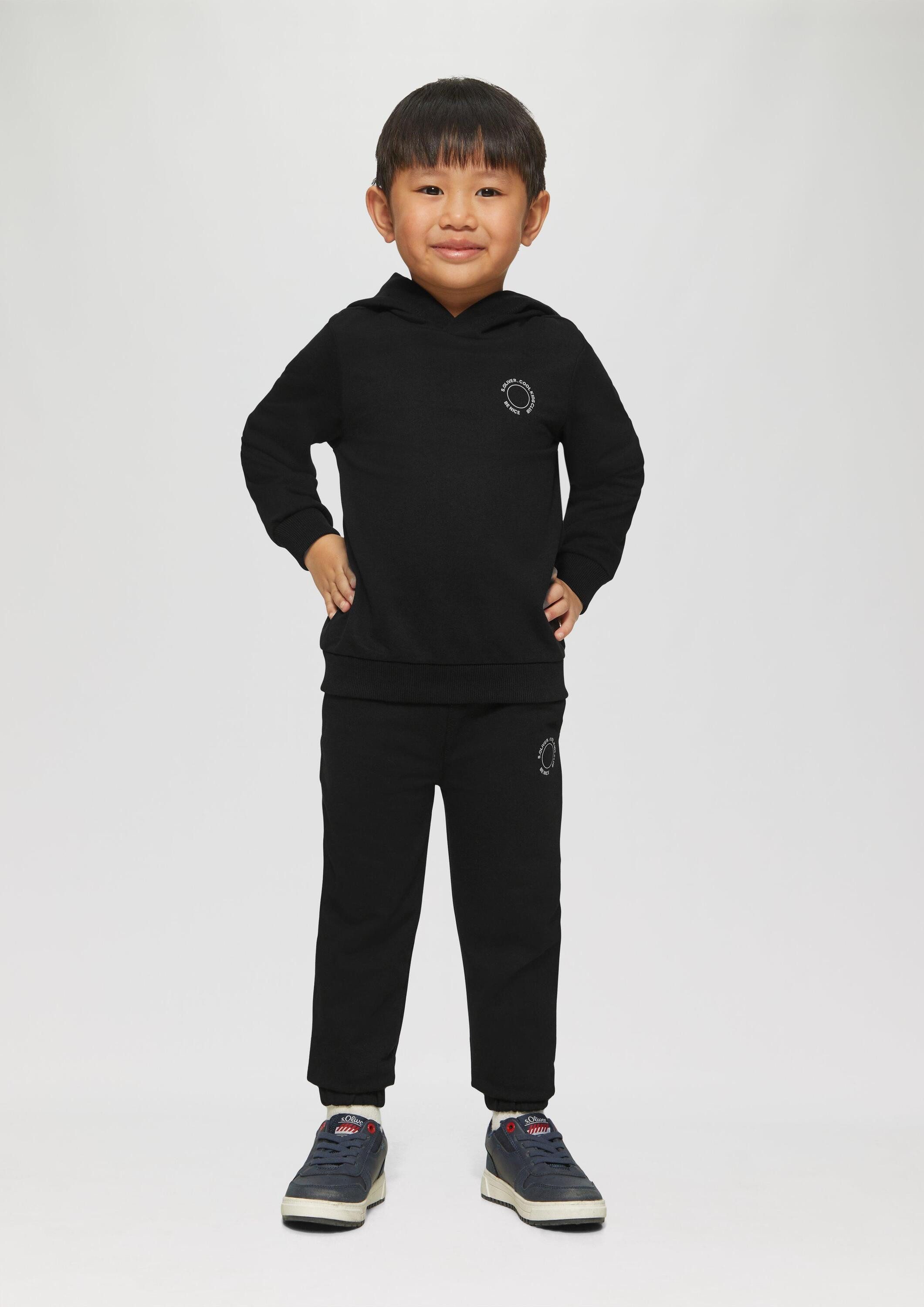 s.Oliver Jogginghose Leggings Unisex Jogginghose aus Sweat mit kleinem Print-Detail
