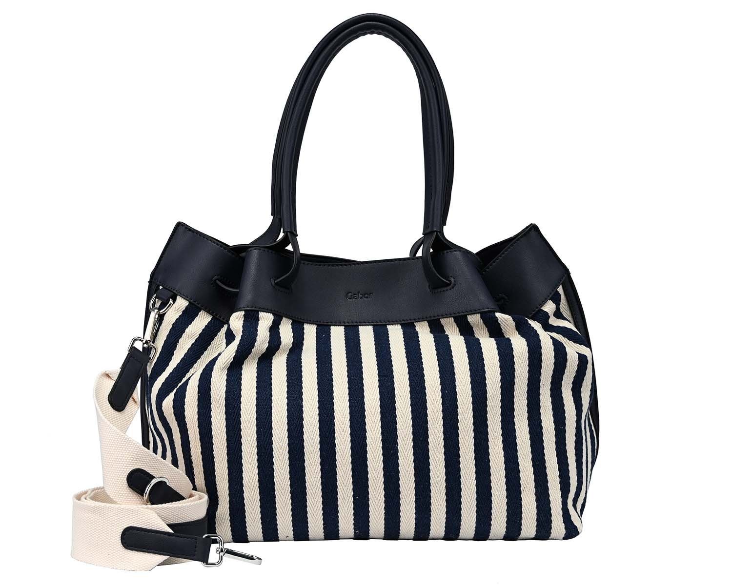 Shopper GABOR LORENA Zipp-Shopper Henkeltasche 38x16x29 Stripes Blue
