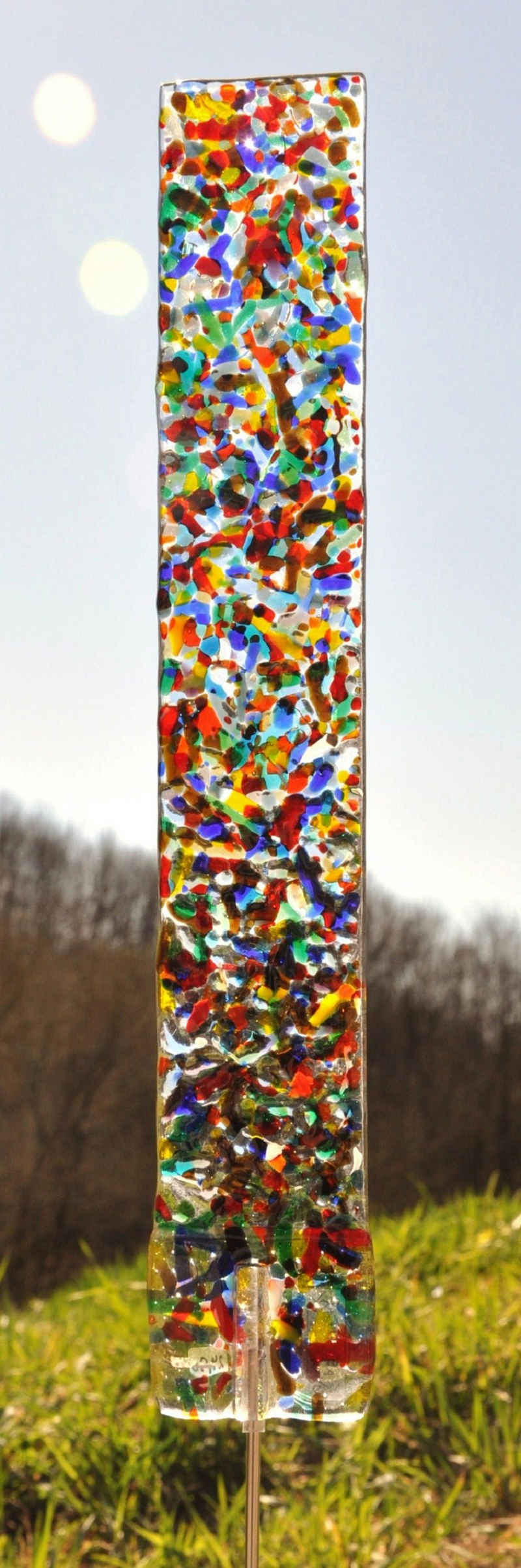 Glas-Stadl Die Glas Fusing Manufaktur Gartenstecker Gartenstecker Sonnenfänger Farben Symphonie