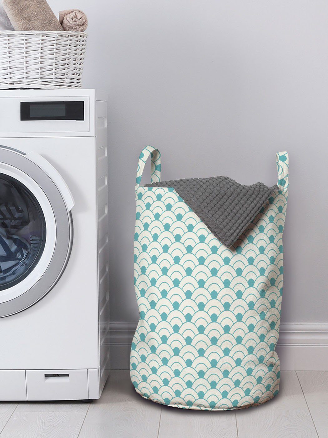 Abakuhaus Wäschesäckchen Wäschekorb mit Griffen Meer Ozean Bold inspiriert Kordelzugverschluss Waschsalons, Circles für
