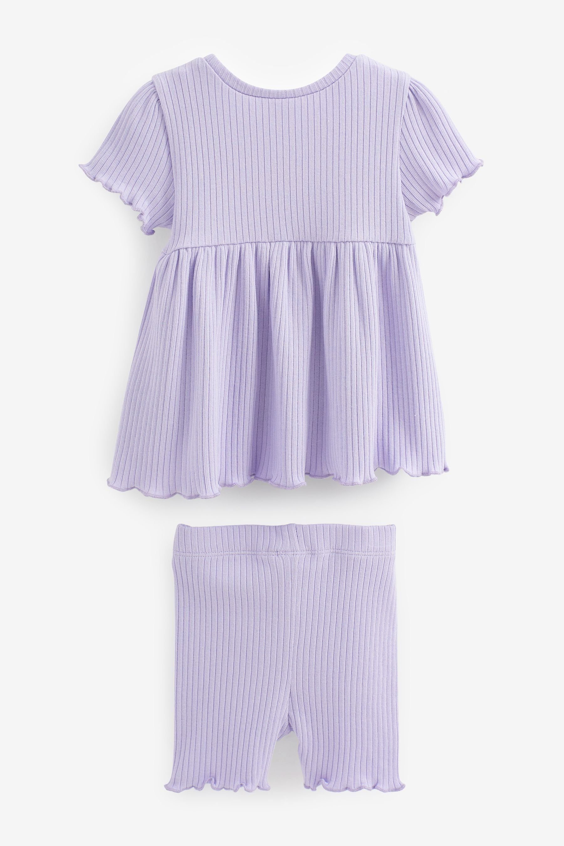 Shorts Kurzarmoberteil Next Lilac im Shorts & und Set T-Shirt Purple (2-tlg)