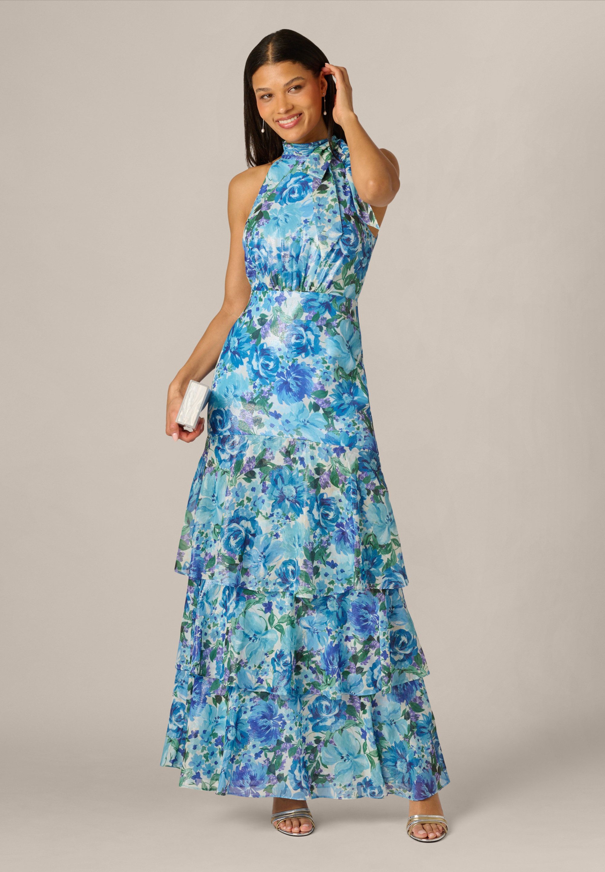 Adrianna Papell Sommerkleid Glazed Chiffon Gown Verträumtes und romantisches Chiffonkleid