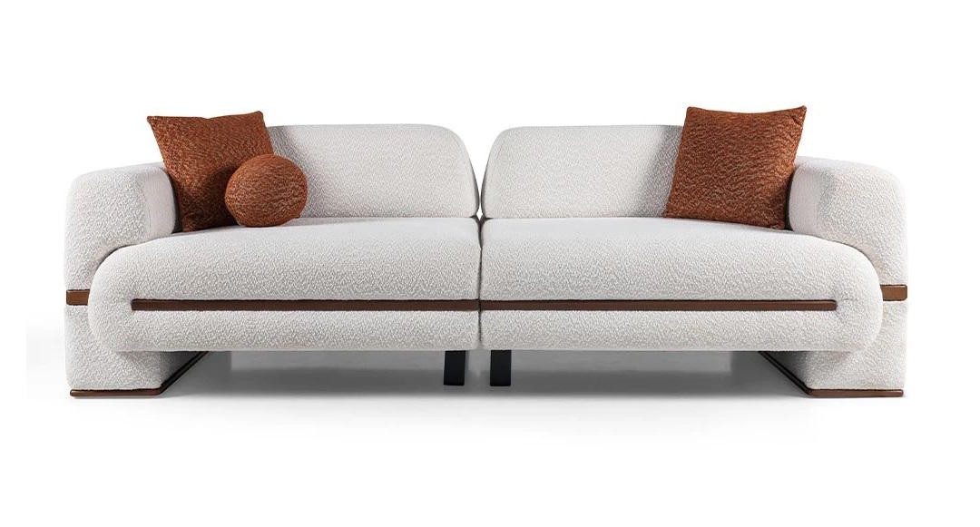 Xlmoebel Sofa Stilvolles weißes Stoffsofa für gemütliche Wohnmomente, 1 Teile, Made in Europa