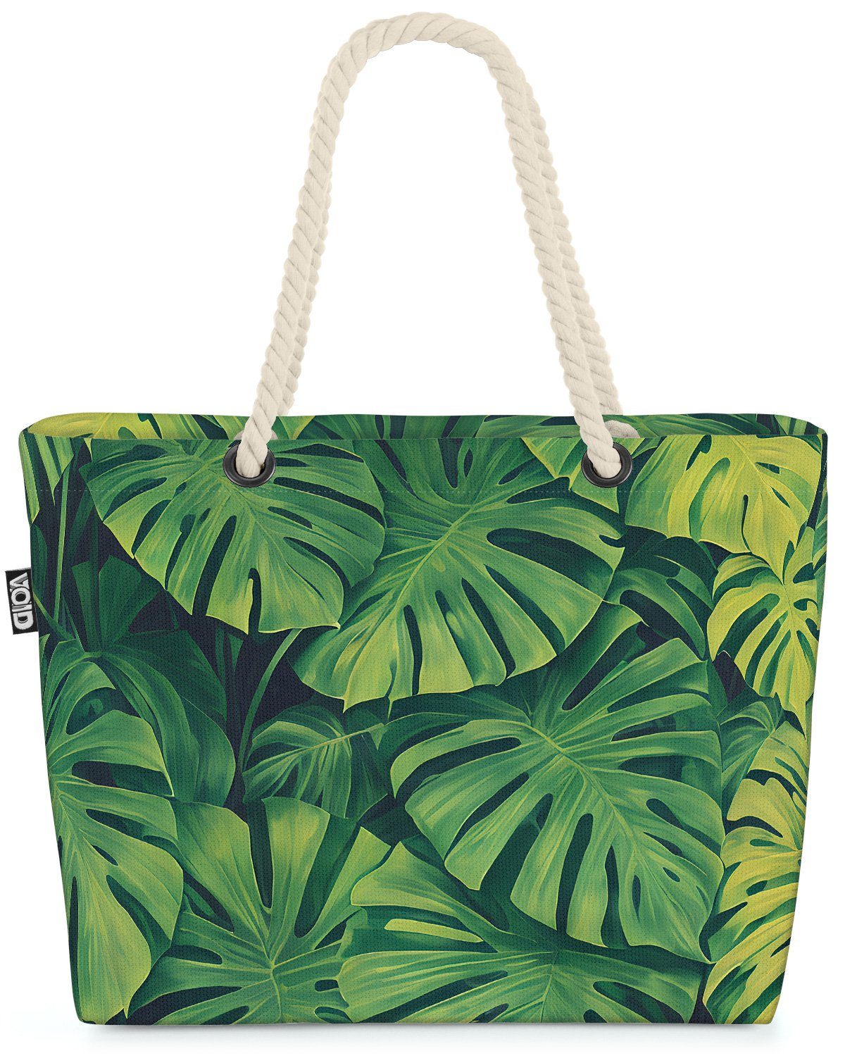 VOID Strandtasche (1-tlg), Palme Blätter Exotisch Urwald Tropen blume pflanze tropisch urwald bl