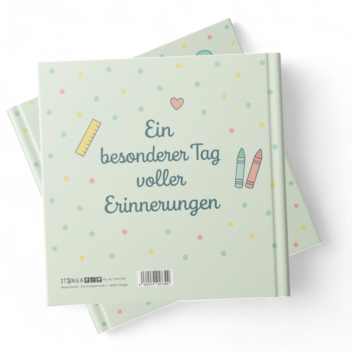 itenga Poesiealbum itenga Gästebuch Schulanfang Motiv "Hurra" ich bin ein Schulkind 88 Se