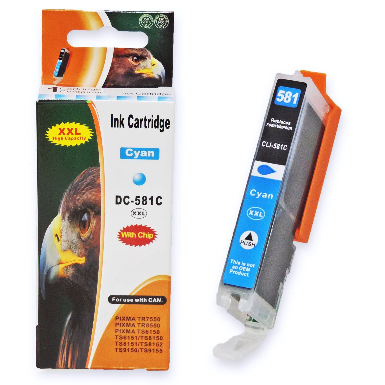 XXL, Kompatibel Tintenpatrone D&C CLI-581 2078C005 Canon PGI-580 5-Farben Multipack XXL,