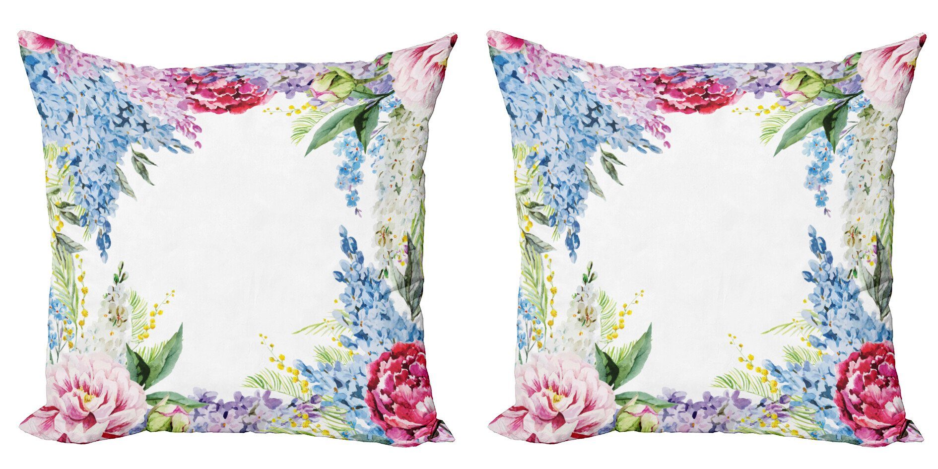 Blumen (2 Digitaldruck, Flieder Lavenders Modern Kissenbezüge Frühling Stück), Abakuhaus Accent Doppelseitiger