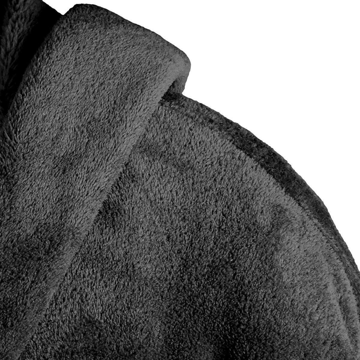 Gräfenstayn Unisex-Bademantel - Bademantel Herren mit Kapuze - Flanell-Fleece Unisex, warm & kuschelig, Waden bis Knöchellang, Fronttaschen, Gürtel, S-XXXL – Bild 4 von 5