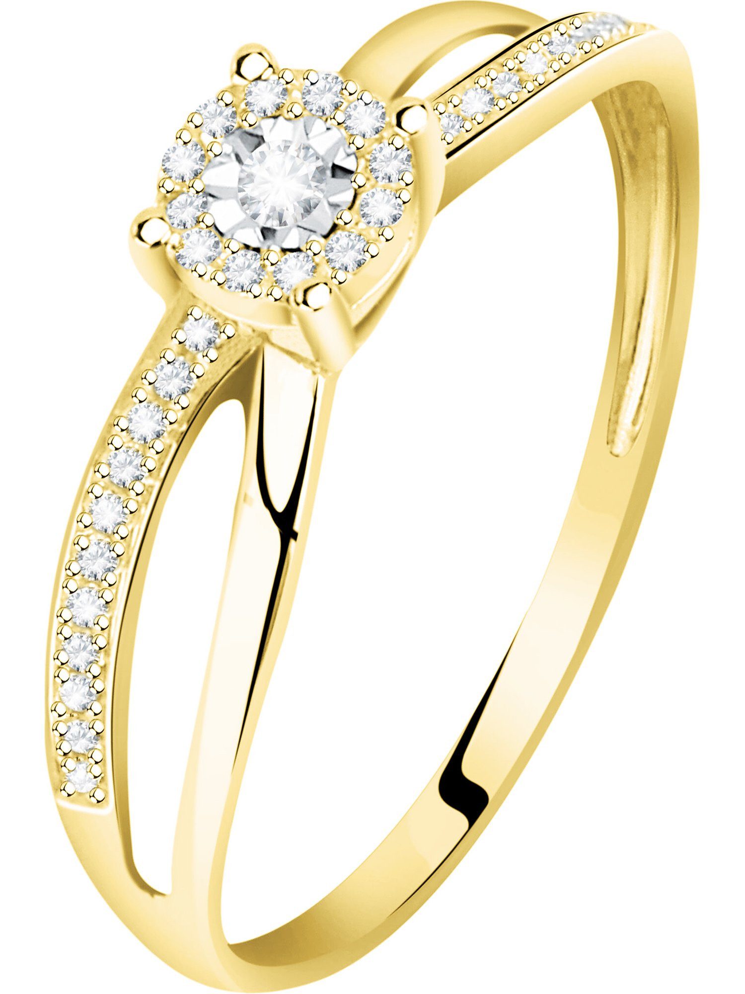 Diamantring CHRIST Damen-Damenring 585er Gelbgold 1 Diamant