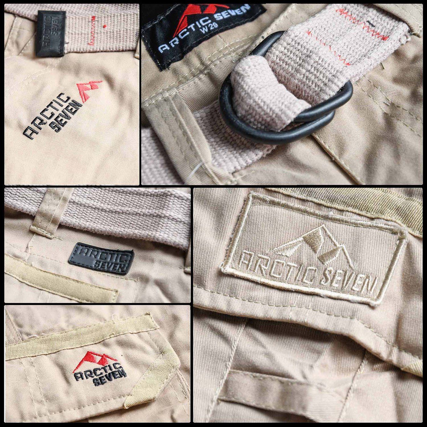 Arctic Seven Shorts Herren Cargo mit Gürtel – kurze Hose Baumwolle Robuste Shorts mit vielen Taschen und hohem Komfort