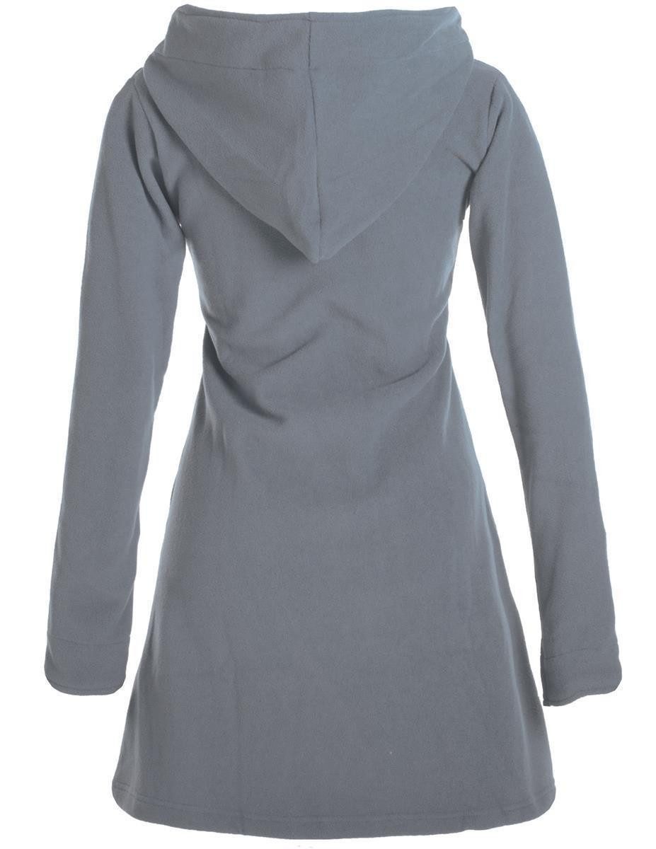 Vishes Wintermantel Elfen Eco Fleecemantel mit Kapuze Hippie, Goa, Ethno Boho Style