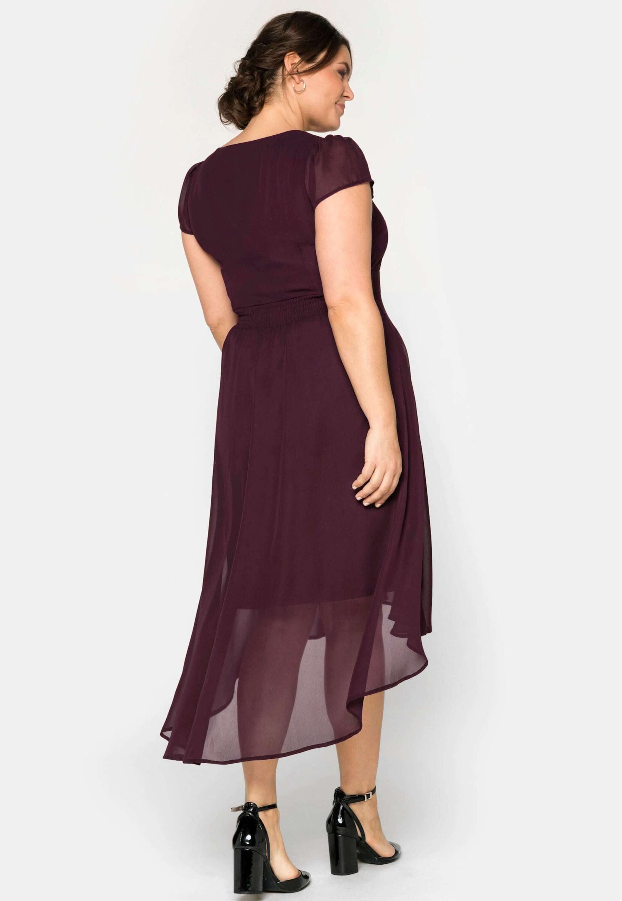 Sheego Etuikleid Abendkleid Kurzarm mit Flügelärmeln – Bild 2 von 5