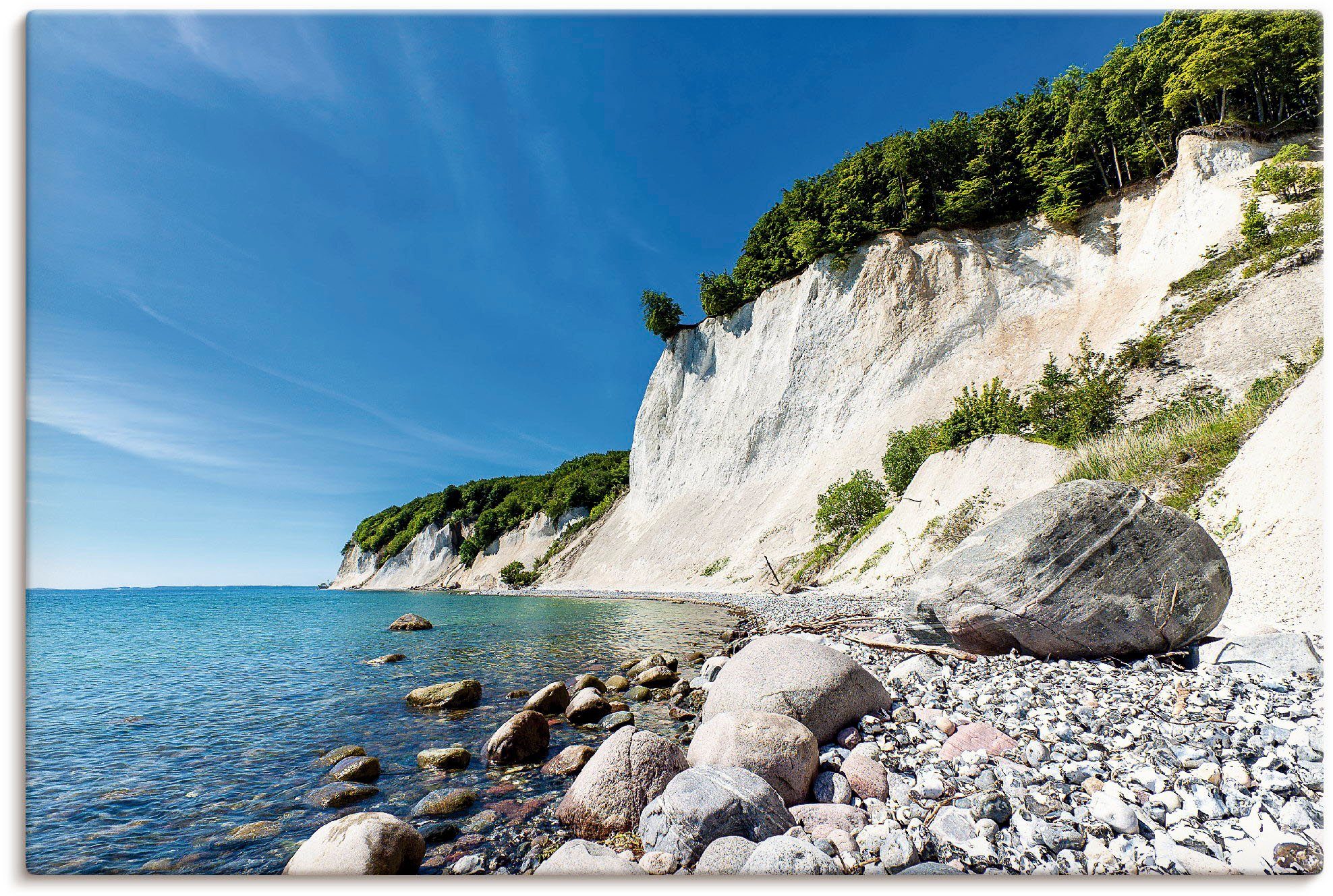 Artland Leinwandbild Kreidefelsen auf der Insel Rügen 2, Küste (1 St), auf Holzrahmen gespannt