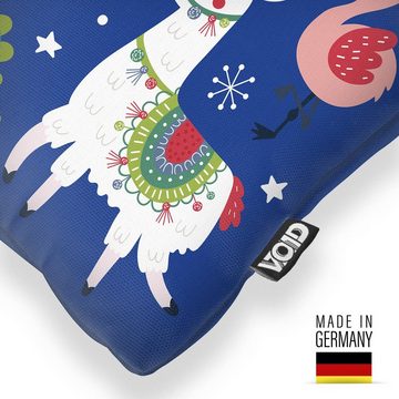 Kissenbezug, VOID (1 Stück), Sofa-Kissen Einhorn Lama Flamingo Weihnachten Winter Nikolaus Kinder Kinderzimmer Dekoration Deko Gebäck Geschenke Schnee süß