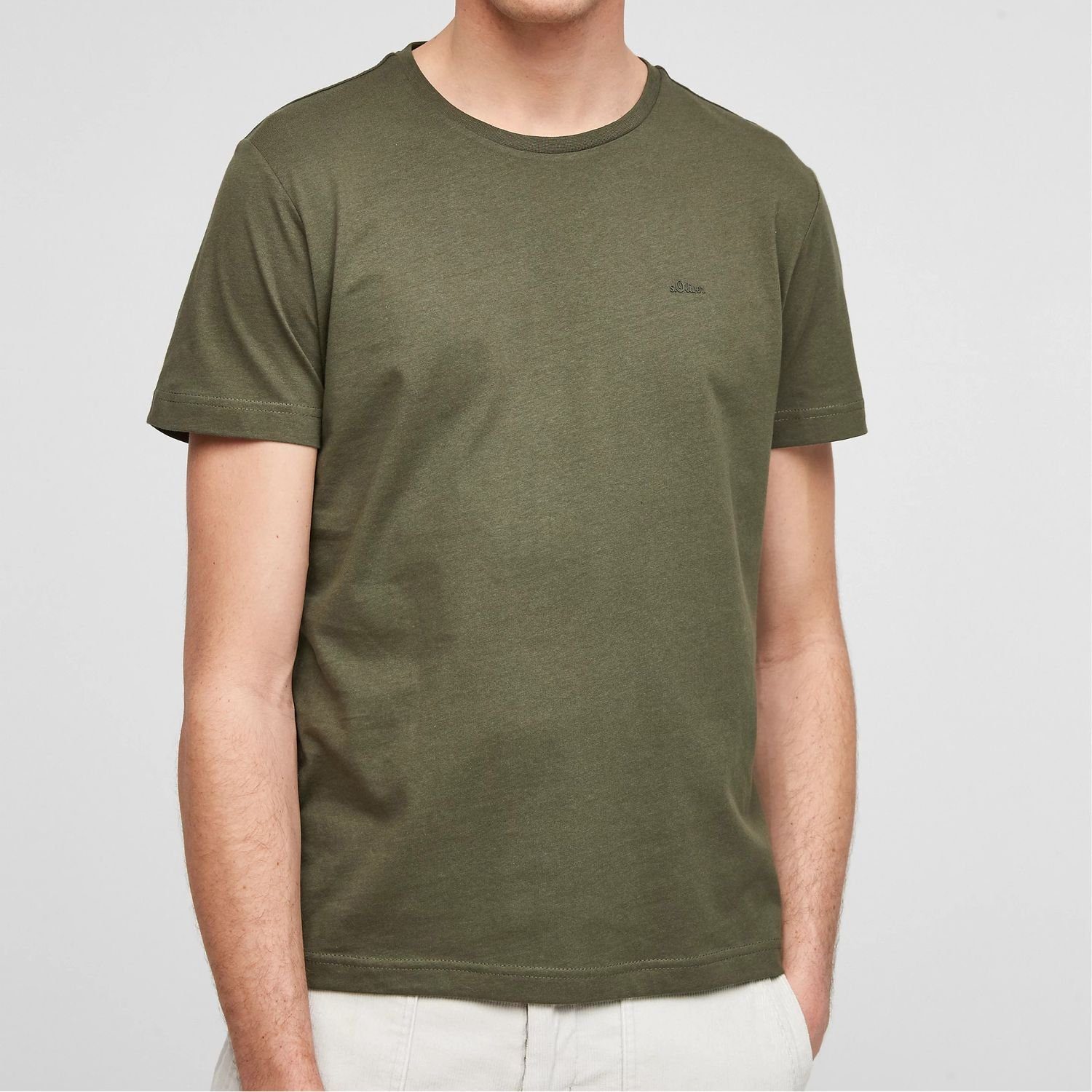 Pack Look Basic, 2er T-Shirt Logo, mit schlicht, im (2-tlg) s.Oliver moderner unifarben,
