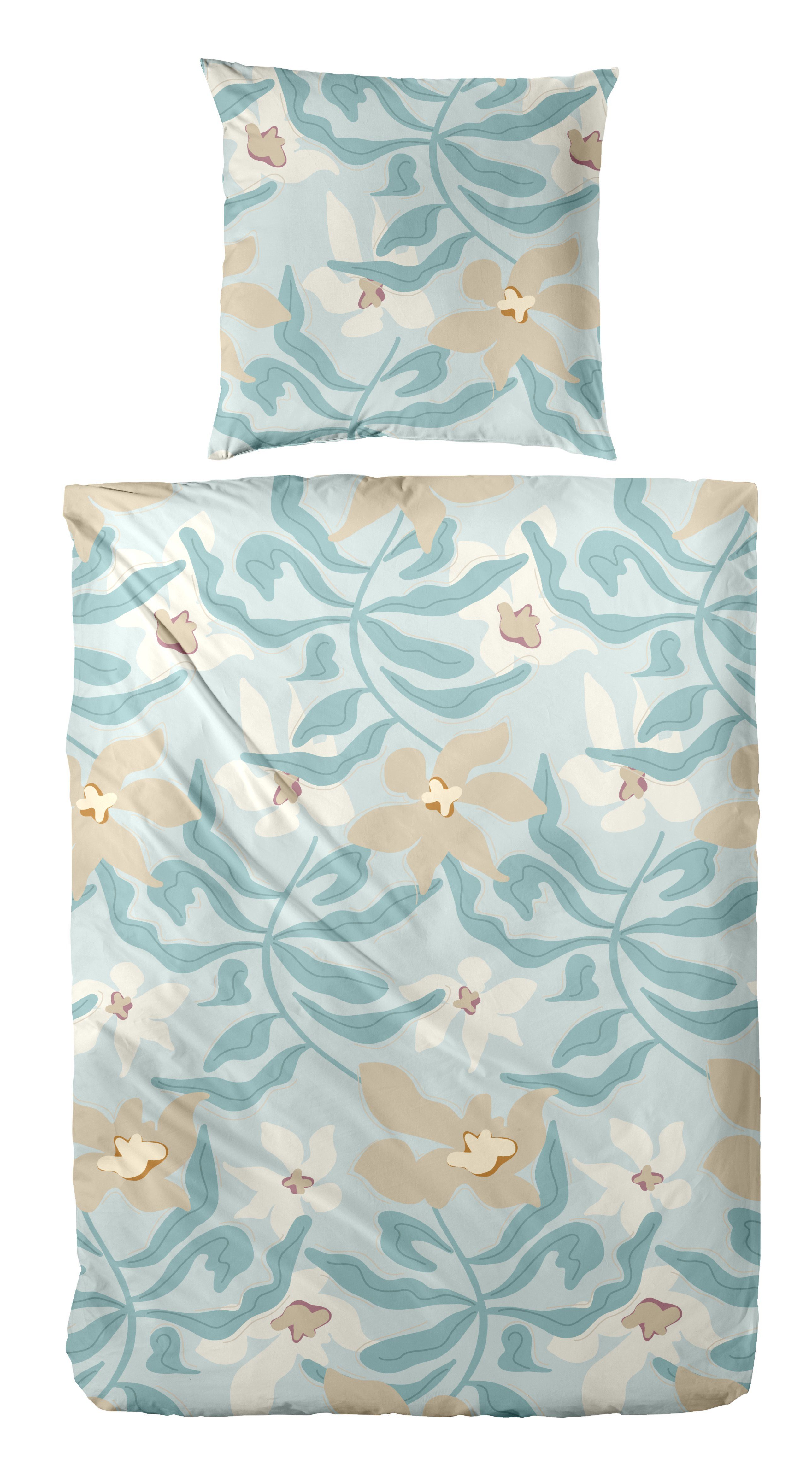 Primera Bettwäsche Biber-Bettwäsche Matisse, Biber, 2 teilig, mit verspieltem Blumenmuster