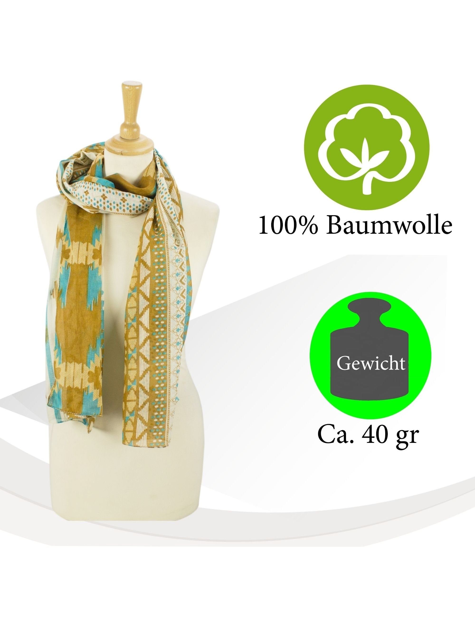 Sunsa Halstuch Damen Schal Tuch Baumwolle Halstuch Sommer Scarf mit Blumen, günstig online kaufen