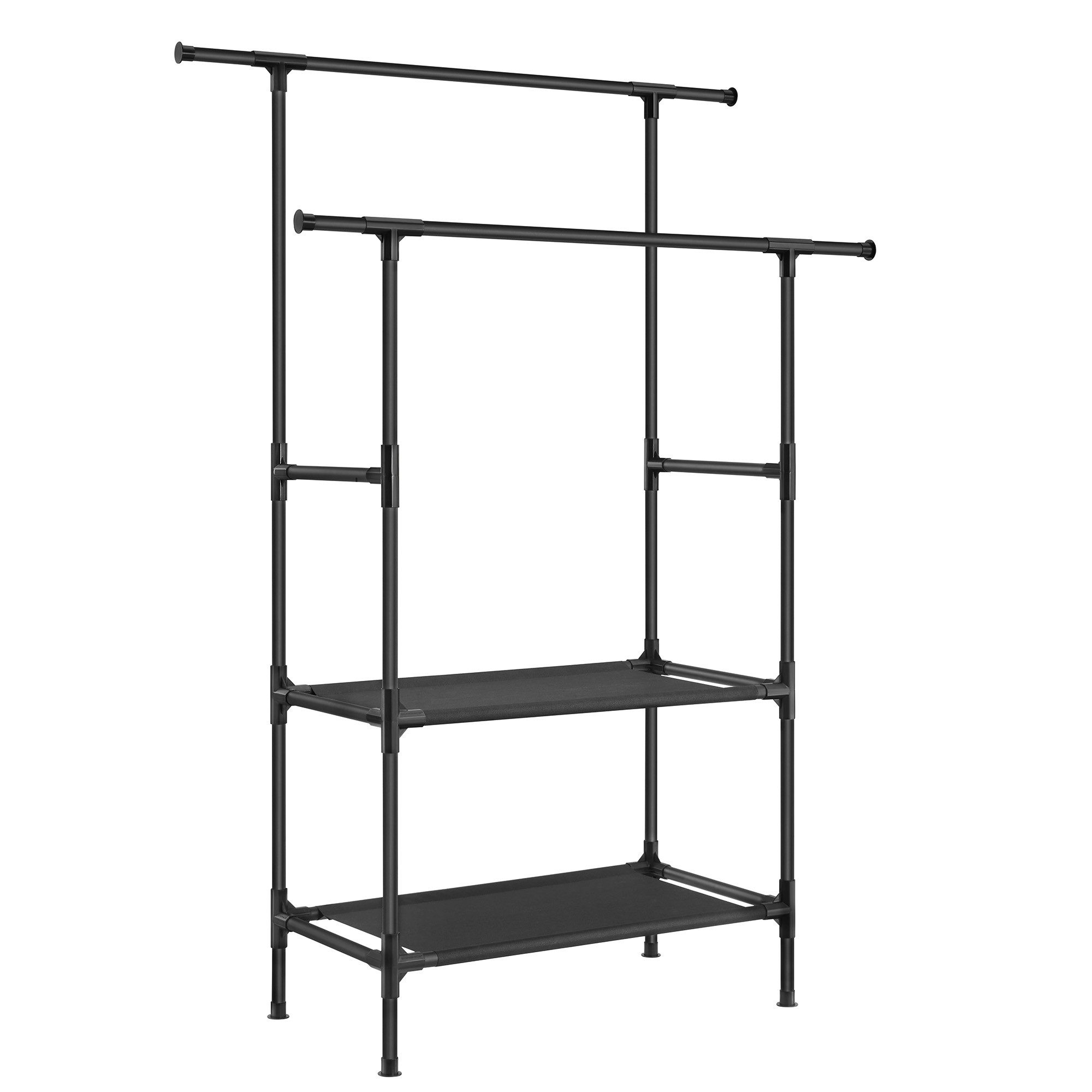 SONGMICS Kleiderständer, mit 2 Kleiderstangen, 2 Ablagen, bis 70 kg belastb günstig online kaufen