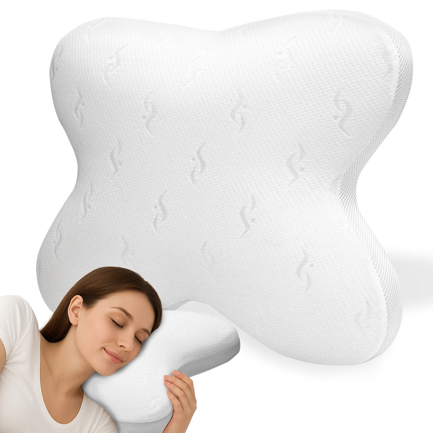 ELONEO Schlafkissen Visko-Schmetterlingskissen, körperangepasste Form, Füll günstig online kaufen