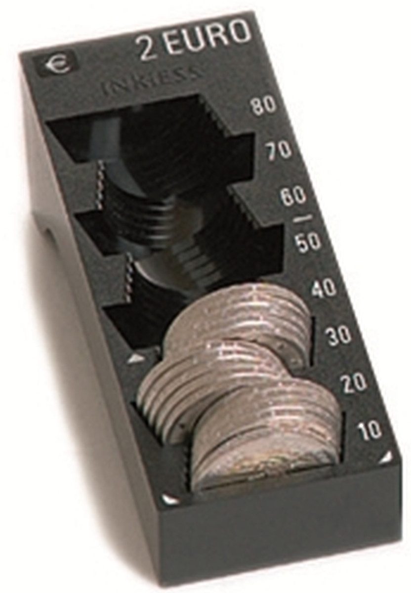 INKiESS Geldkassette Einzelmünzbehälter Minikord 2 Euro schwarz