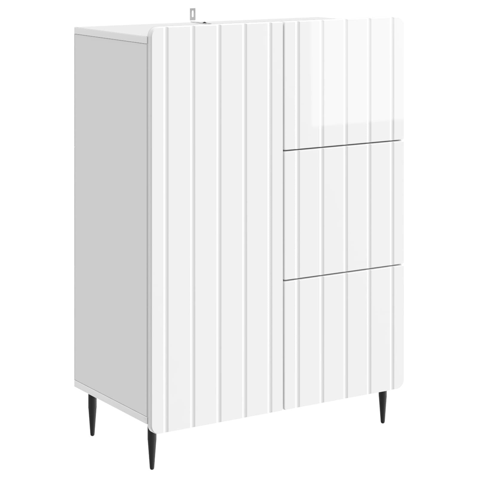 Sideboard Sideboard Hochglanz Weiß 66 x 34,5 x 91,5 cm Holzwerkstoff