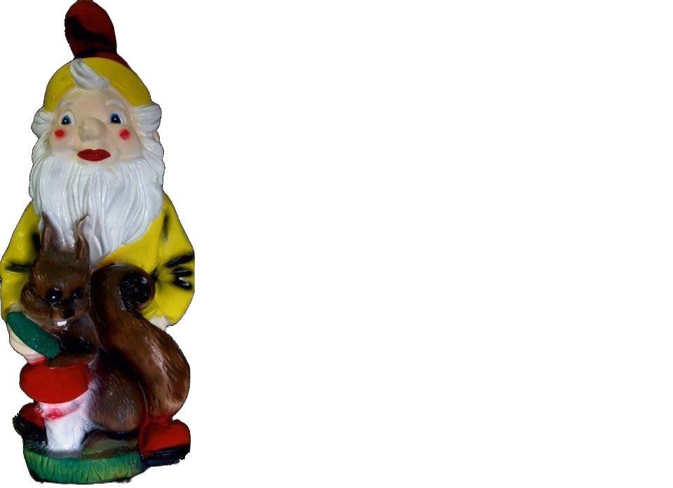 JVmoebel Dekoobjekt Garten Zwerg mit Eichhörnchen Figur Statue Skulptur