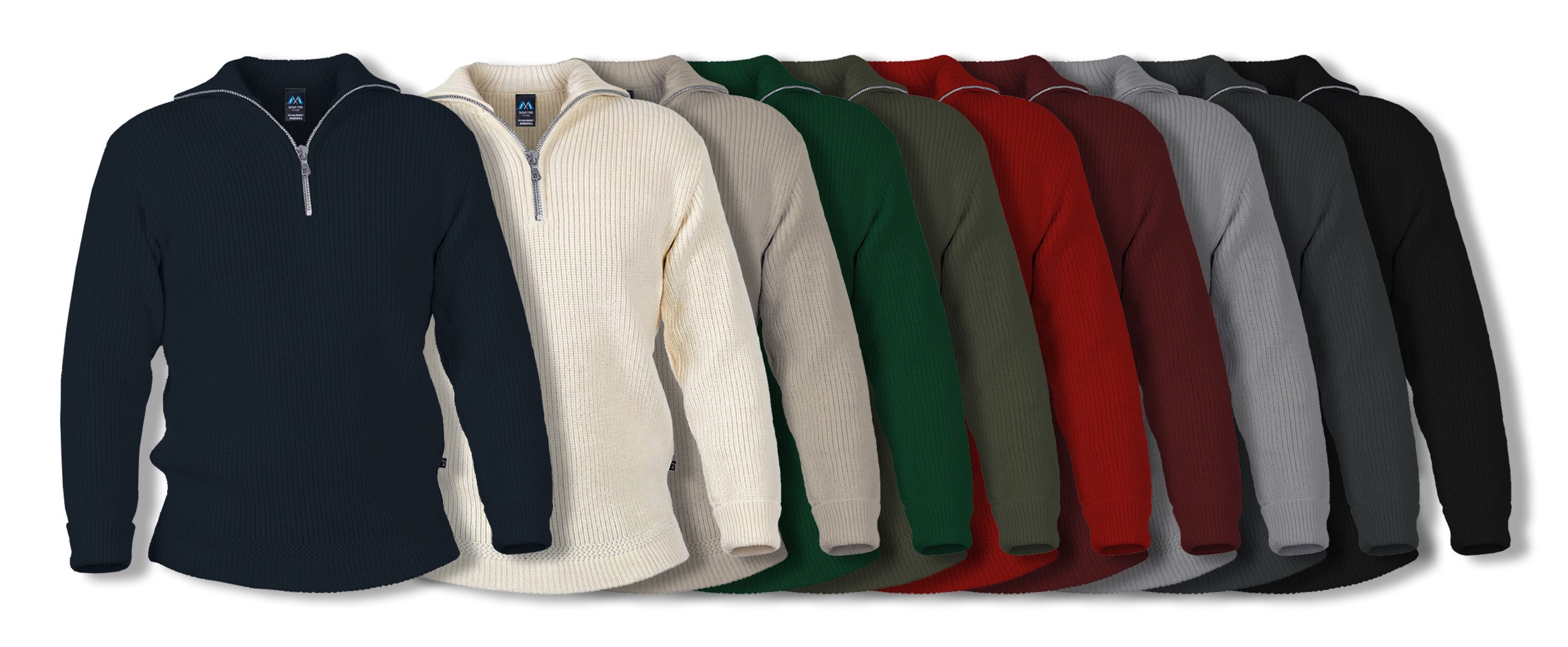 Blauer Peter Troyer aus Merino mit Metall-Reißverschluß