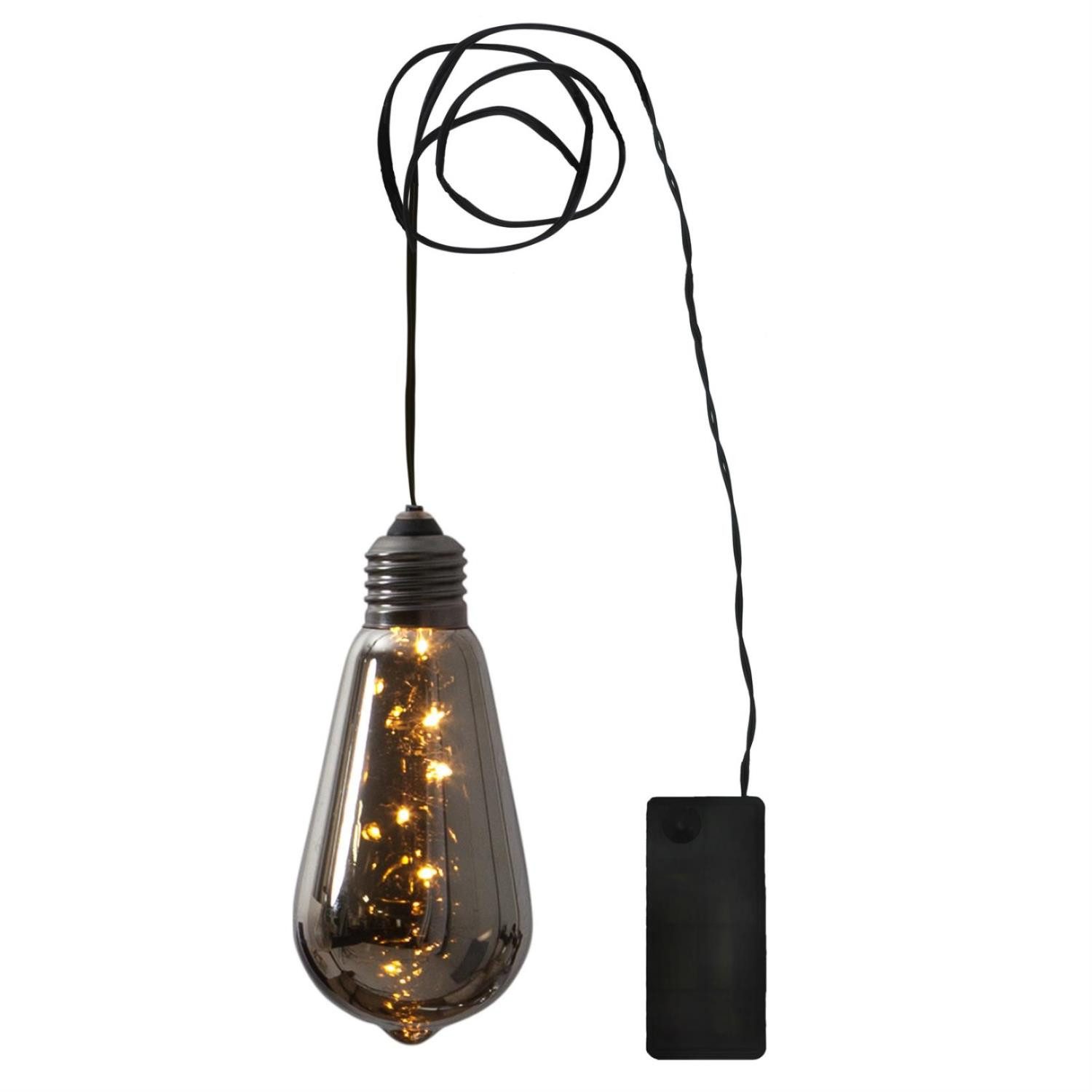 STAR TRADING Hängeleuchte LED Dekoleuchte GLOW dunkle Glühbirne mit Batteriebetrieb 13cm Timer, LED Classic, warmweiß (2100K bis 3000K)