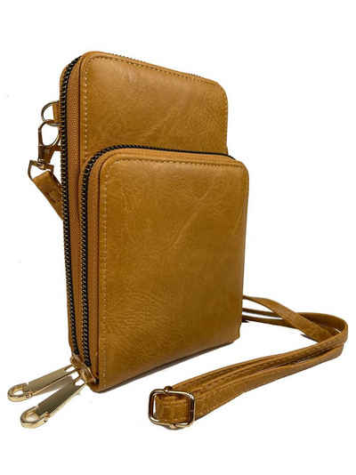 Taschen4life Umhängetasche Crossbody bag JH002 / Handytasche & Geldbörse in Einem, Damen Handy Umhängetasche, kleine Schultertasche