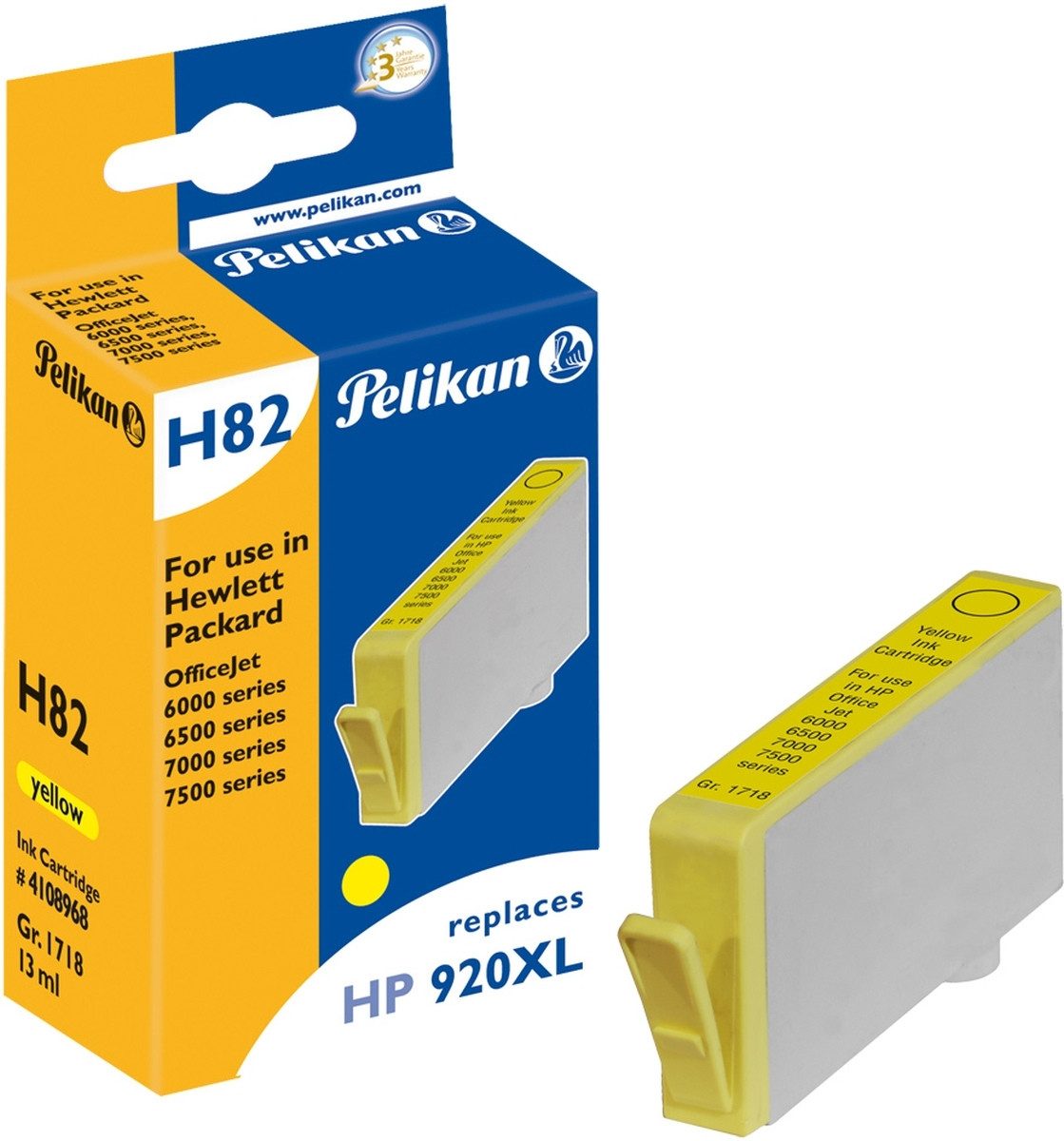 Tintenpatrone kompatibel mit HP 920XL gelb 13ml. Nachfülltinte