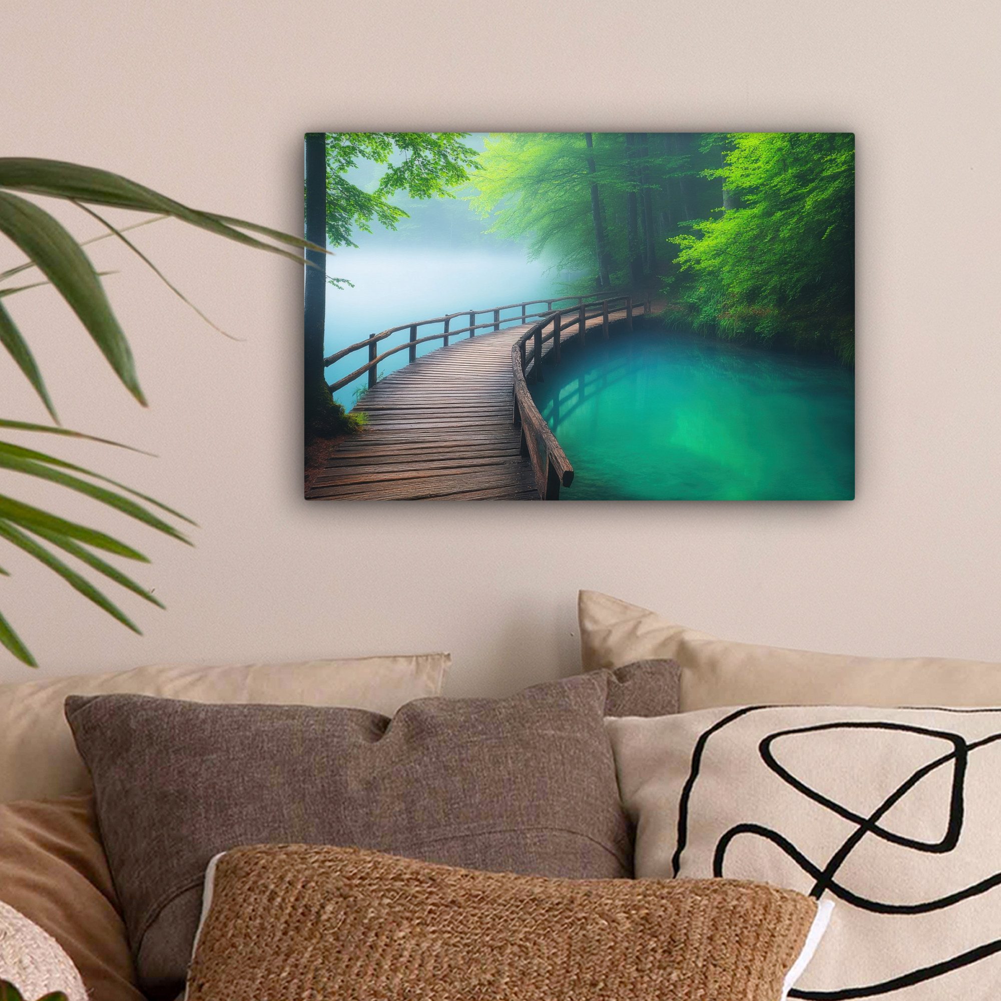 OneMillionCanvasses® Leinwandbild Brücke - Wasser - günstig online kaufen
