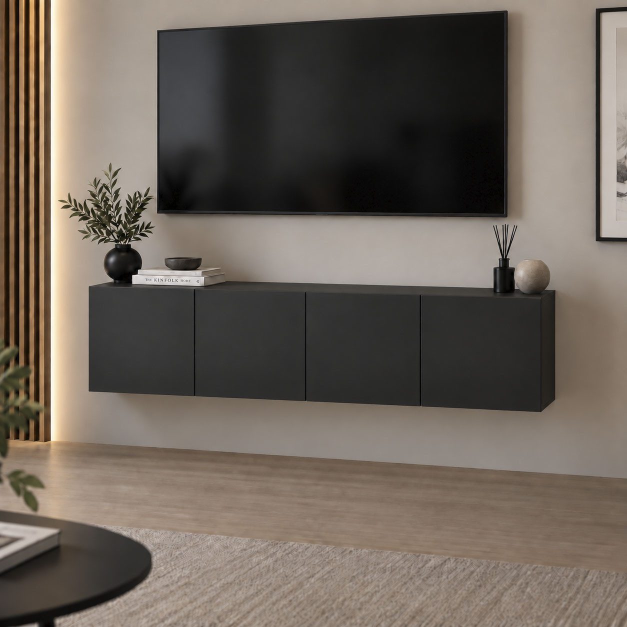 borchardt Möbel Lowboard Vaasa, Konsole, Hängeschrank mit 4 Türen, Breite 152 cm, nur hängend