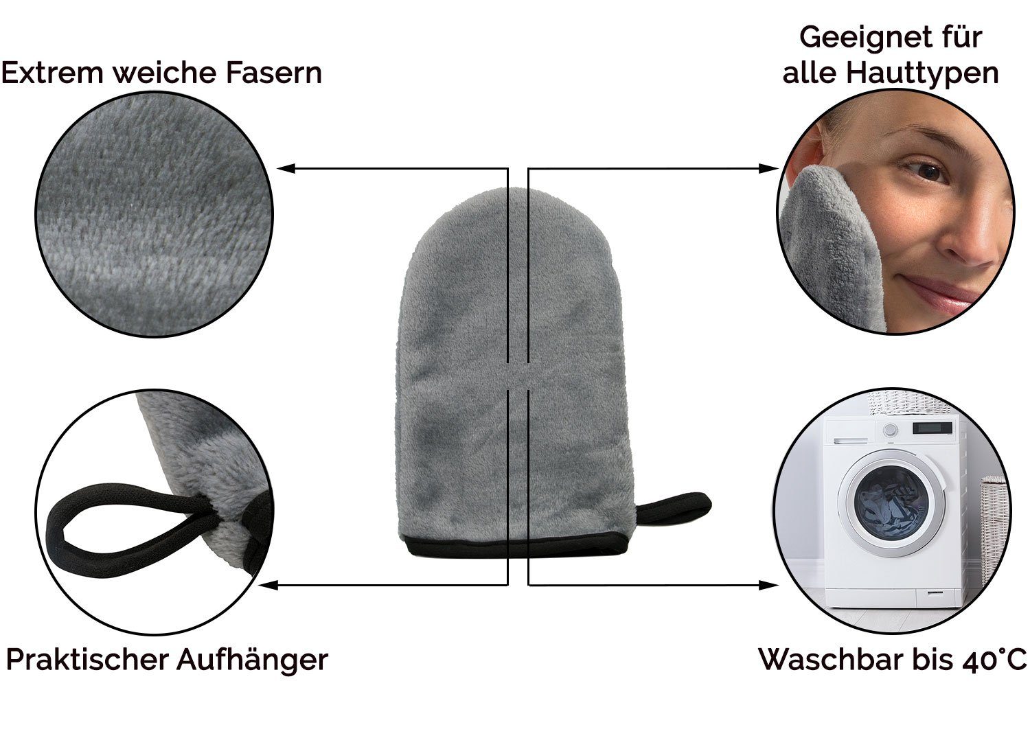 ZOLLNER24 Waschlappen, (3-St), 13 x 20 cm, 80% Polyester, 20% Polyamid, perfekt zum Abschminken
