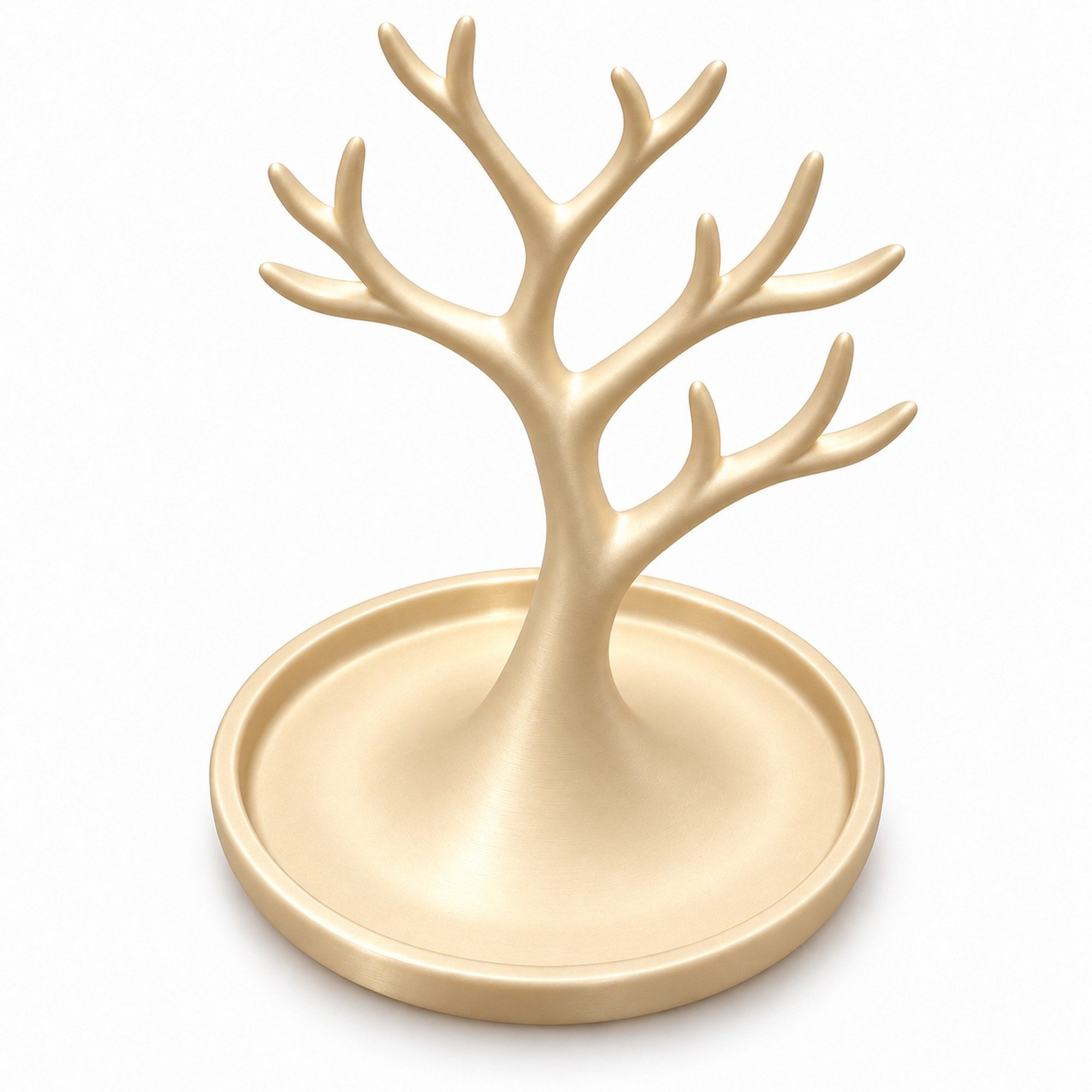 FJELLFORM Schmuckständer Schmuckbaum mit Ablageschale – Schmuckhalter für Ketten & Ringe, Eleganter Baum mit vielen Ästen & Ablageschale für Ketten und Ringe