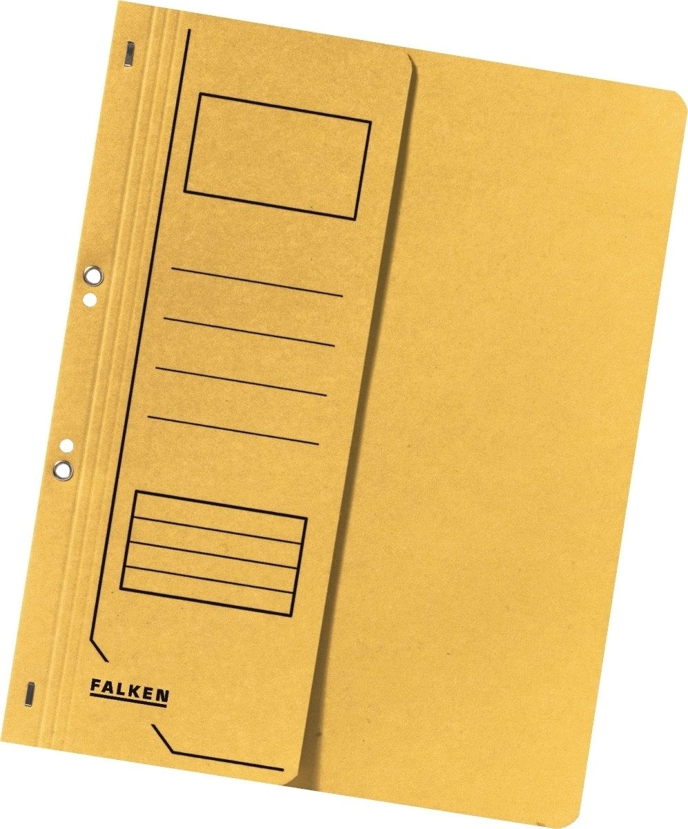 Falken Hefter Ösenhefter A4 1/2 Vorderdeckel Karton kaufmännische Heftung gelb