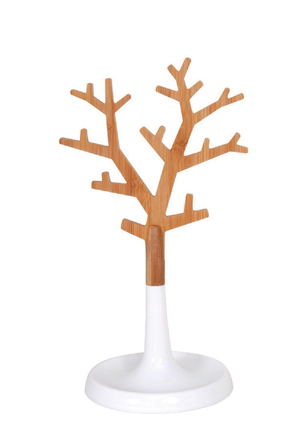 Bijoux, Schmuckständer Schmuckbaum MSV / dekorativer natur für ca. OSLO Höhe Beauty, 29,8 weiß Aufbewahrung, Präsentation, cm, Bambus, Farbe