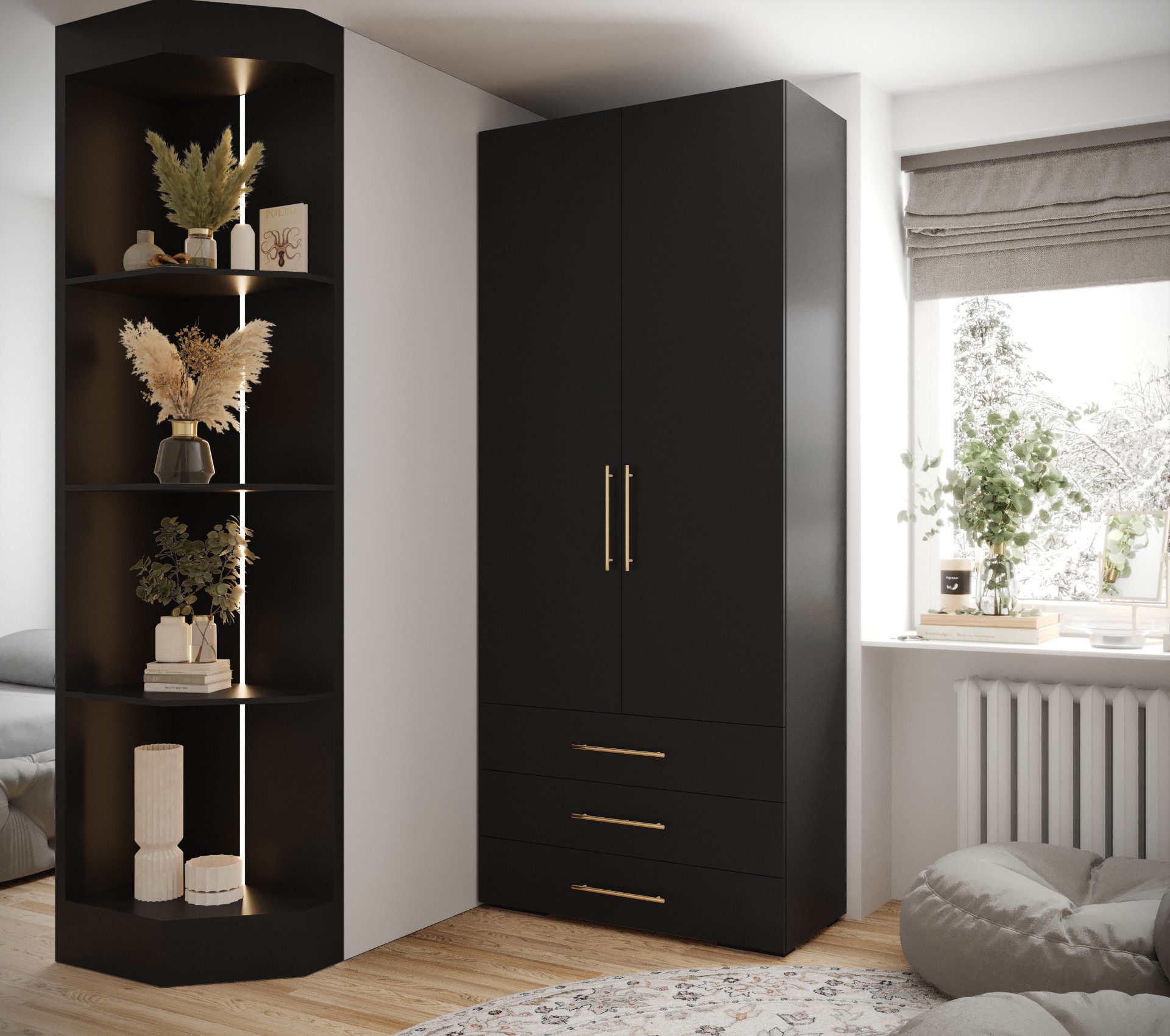 ABIKS MÖBEL Drehtürenschrank INOVA 3 Kleiderschrank günstig online kaufen