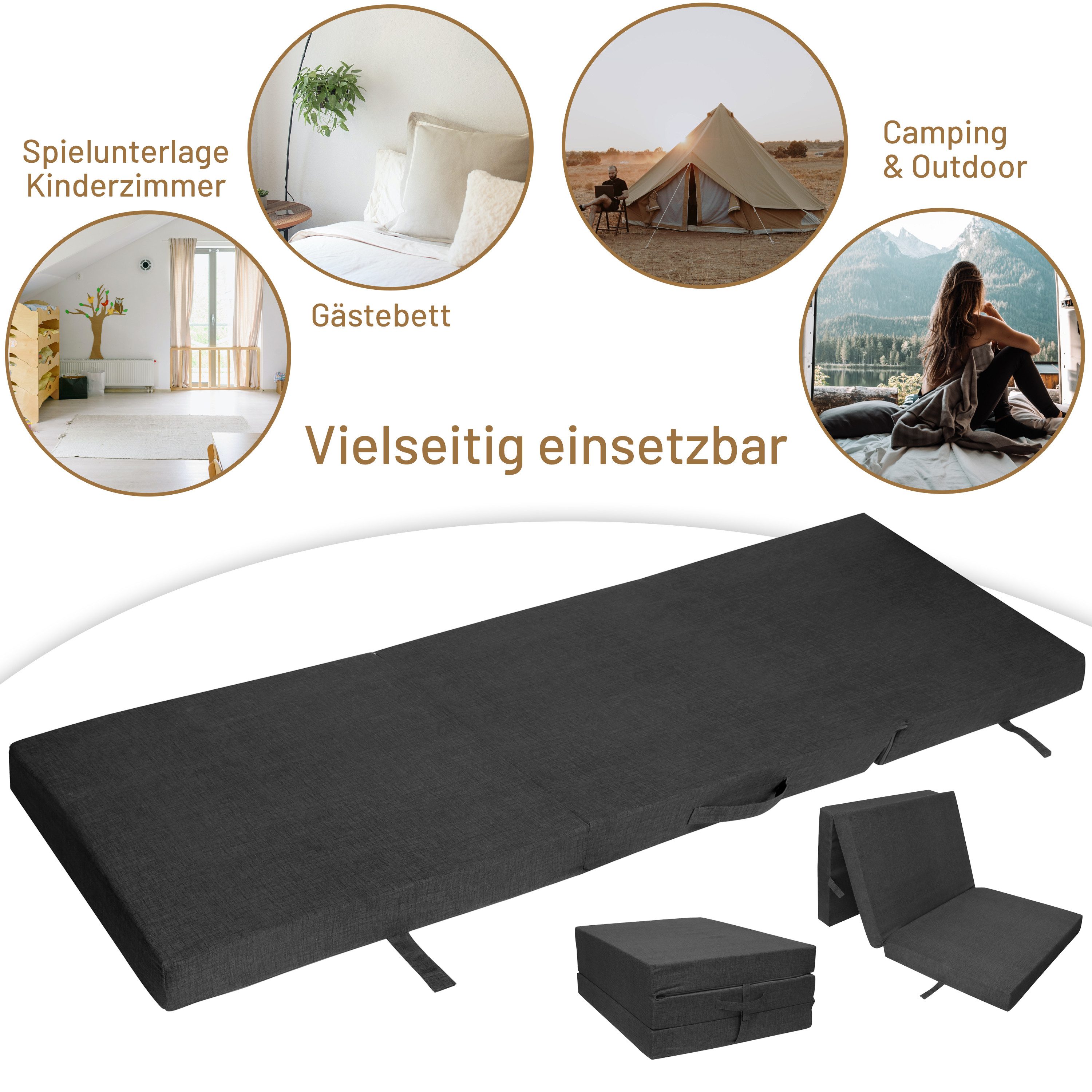 Klappmatratze Faltmatratze Gästebett Junior, RelaxXL, 10 cm hoch, 190x60x7c günstig online kaufen