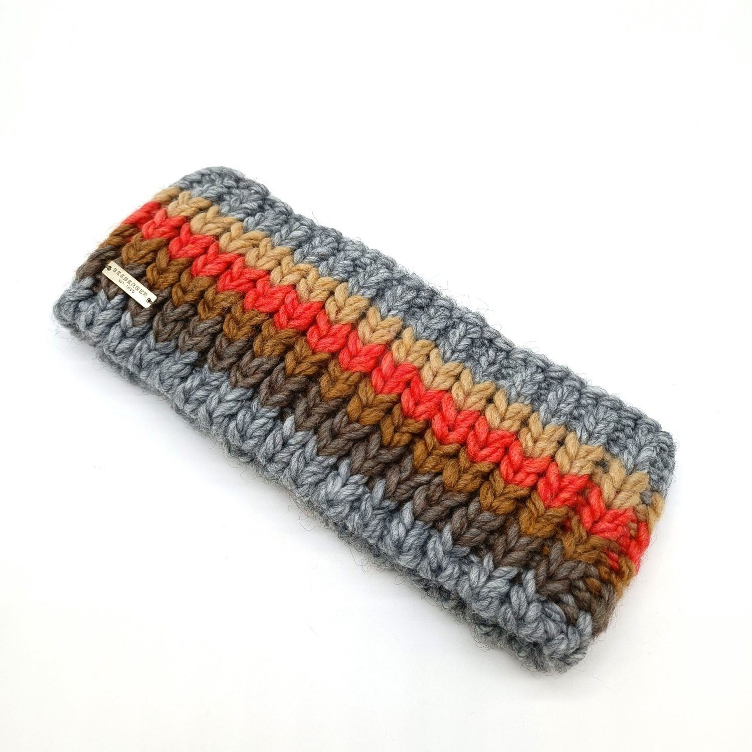 Strickmütze Strickstirnband smoke grey / nutria