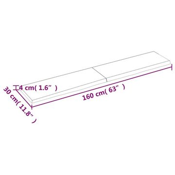 furnicato Wandregal Dunkelbraun 160x30x(2-4)cm Massivholz Eiche Behandelt