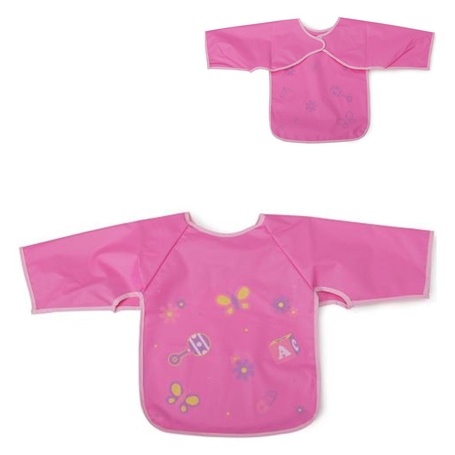 Cangaroo Lätzchen Babylatz Piggy 1007 Ärmel, (1-St), langarm wasserdicht, Klettverschluss, EVA pink