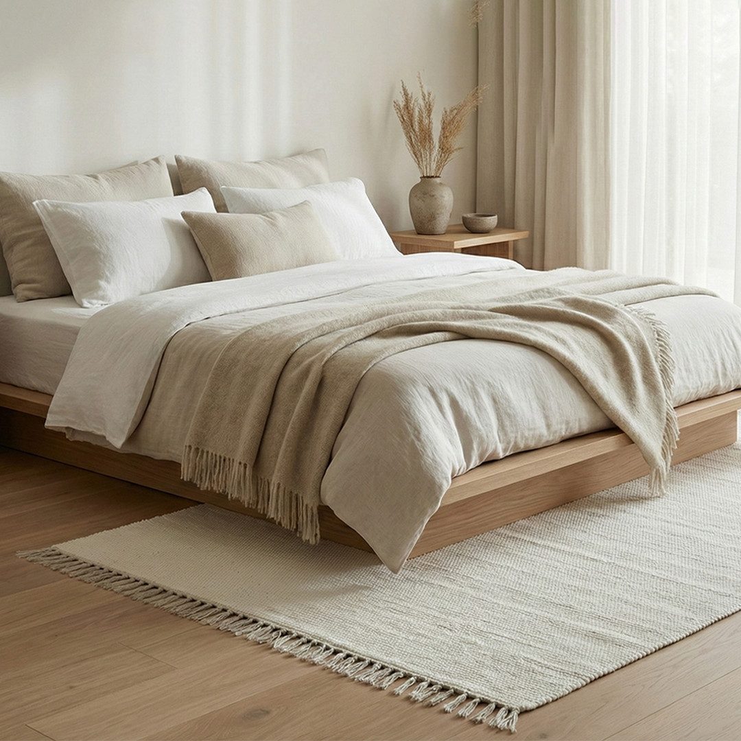 Elegant Floors Teppich Elegant Floors® Chindi Teppich WEISS 60x90 cm handgewebt aus Baumwolle, Höhe: 9 mm