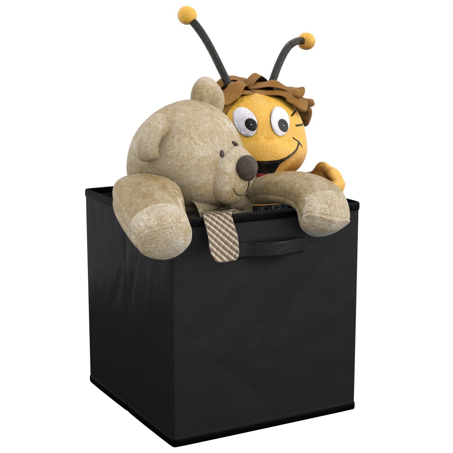 Intirilife Aufbewahrungsbox (6 St), Faltbare Aufbewahrungsbox ohne Deckel - Schwarz