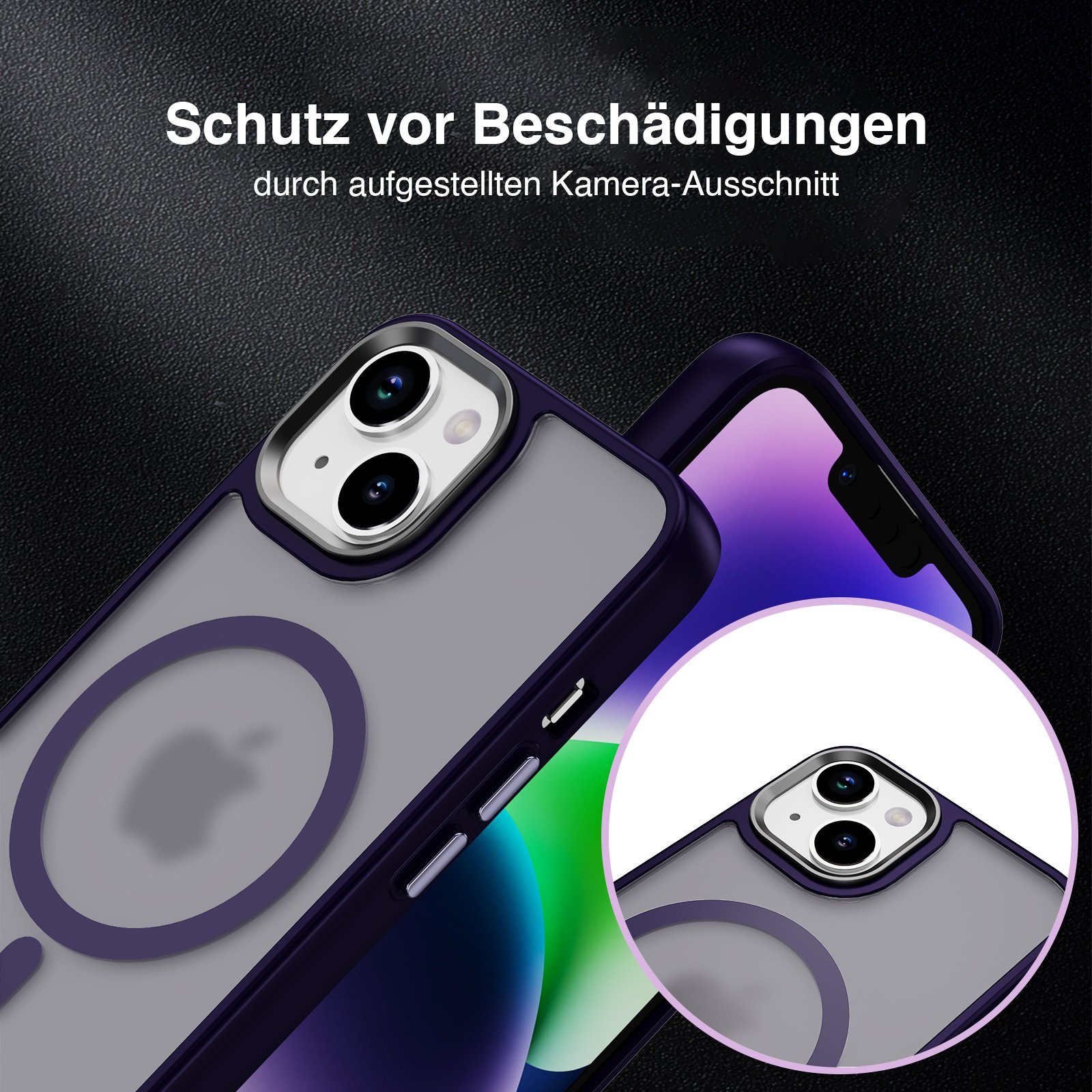 Tec-Expert Handyhülle Magnet Hülle für Apple iPhone 14 Plus 6.7 Zoll, 6.7, kompatibel zu Magsafe magnetisches Laden