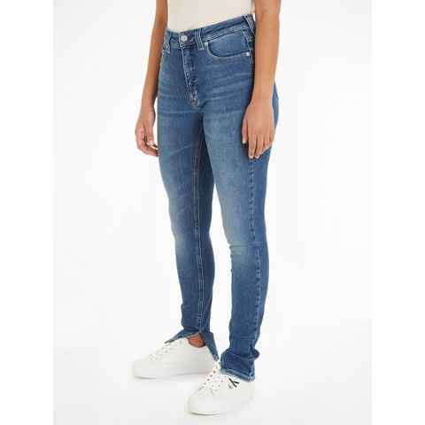 Calvin Klein Jeans Skinny-fit-Jeans HIGH RISE SUPER SKINNY ANKLE mit Calvin Klein Jeans Leder-Badge am hinteren Bundabschluss