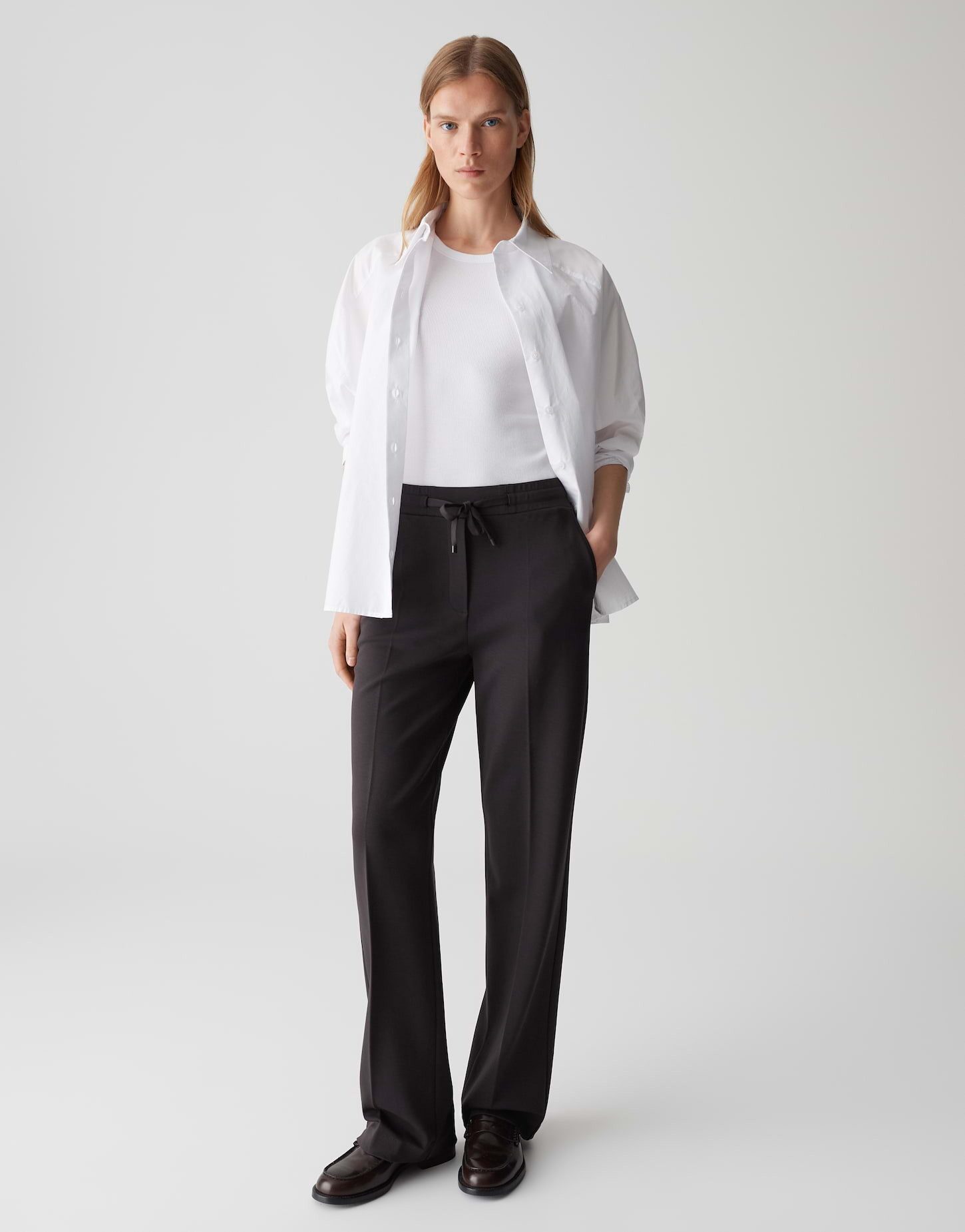 OPUS PANTS Stoffhose MACIE mit elastischem Komfortbund Long, Tencel, elastischer Gummibund