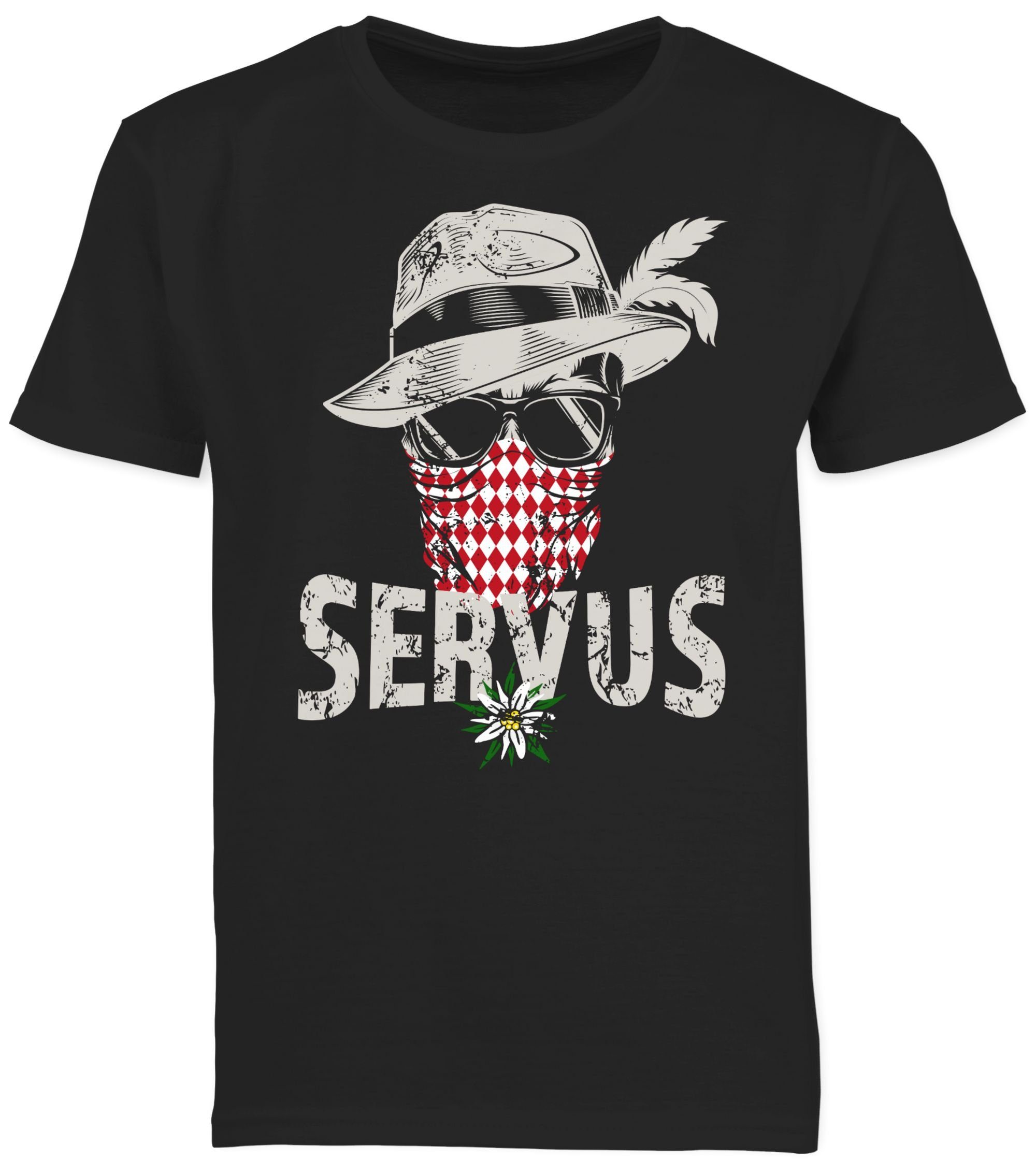 Shirtracer T-Shirt Lausbua Totenkopf Bayrisch Lausbub Tracht (1-tlg) Mode für Oktoberfest Kinder Outfit