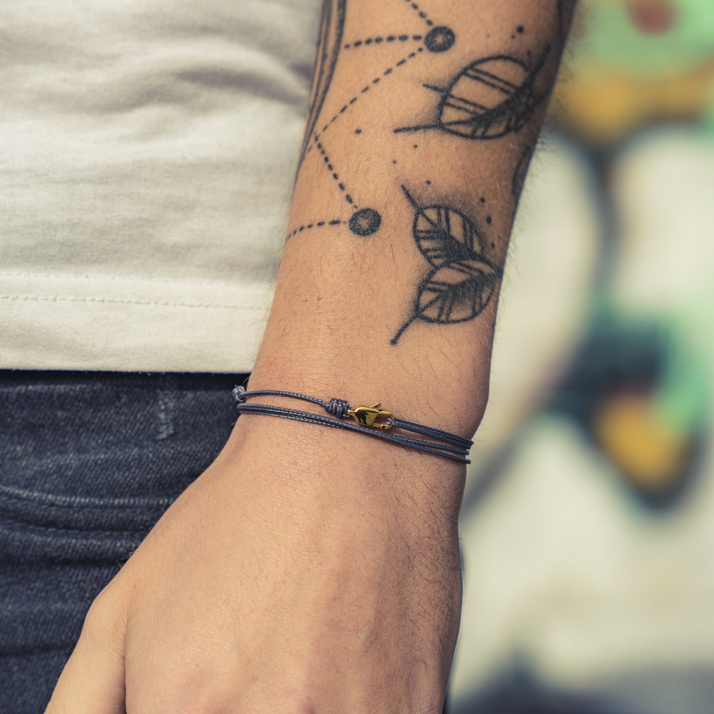 Made by Nami Armband Karabiner Wickelarmband - Grau Gold (Einzelartikel)